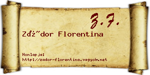 Zádor Florentina névjegykártya